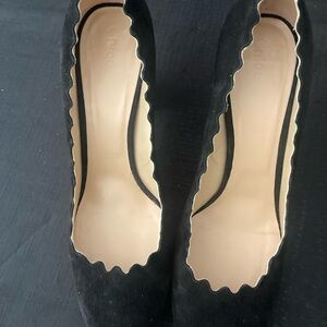 Chloe Black Scalloped Heels